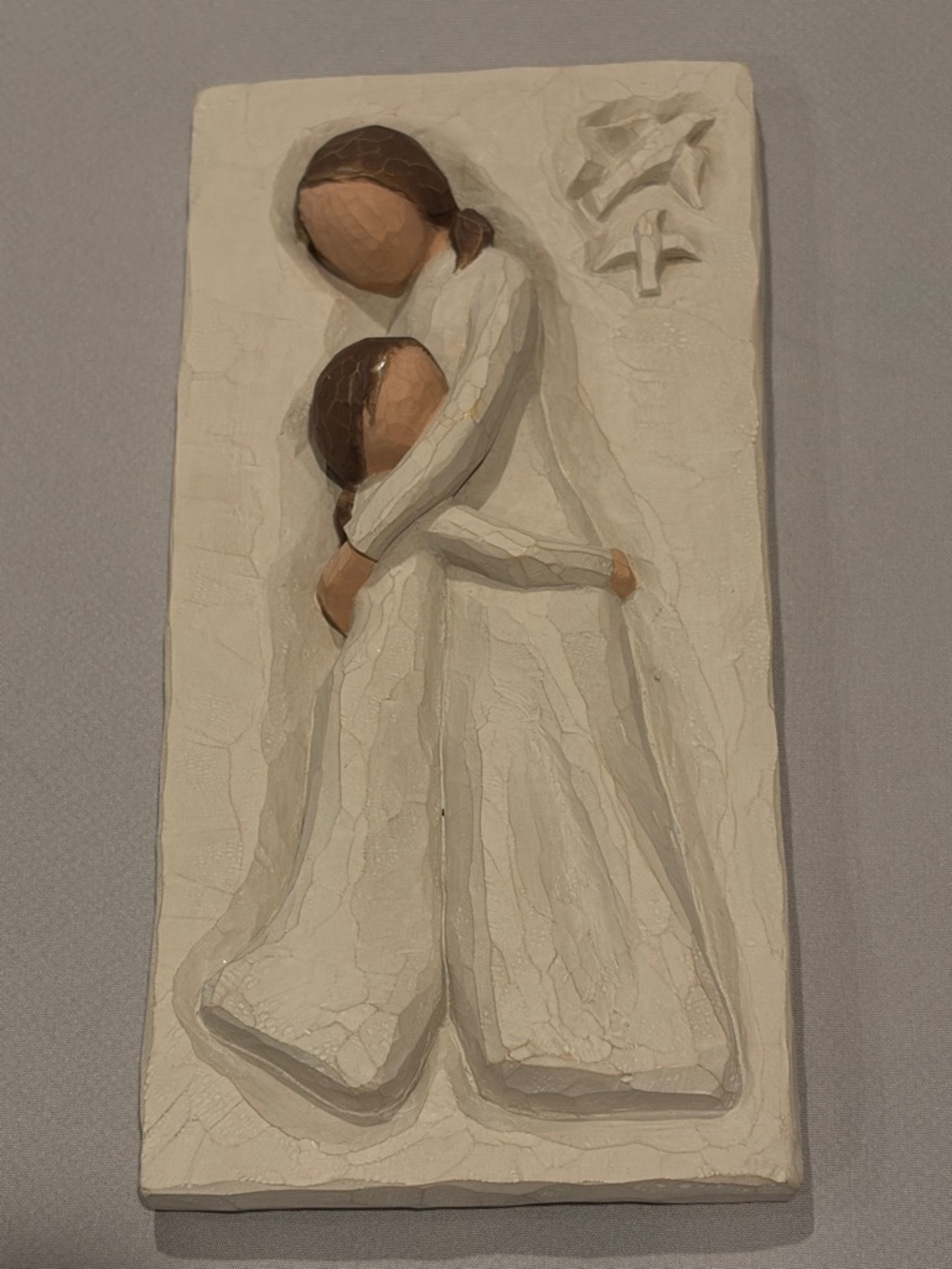 Willow Tree Mother Daughter Child Wall Relief Natural/Brown Demdaco parent love